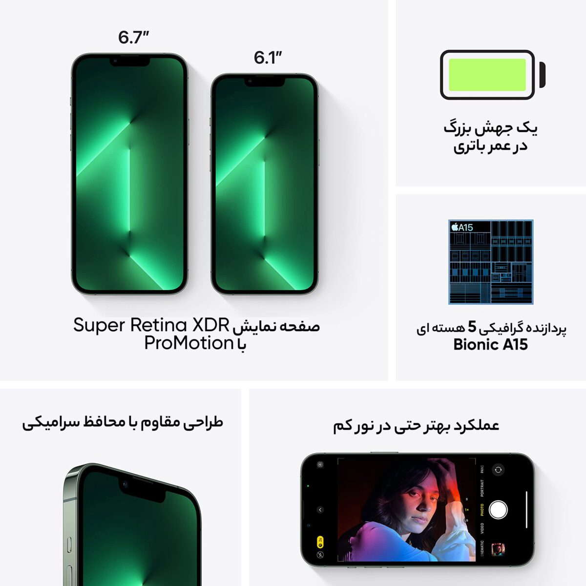 اپل مدل iPhone 13 Pro Max تک سیم‌ کارت حافظه 512 گیگ و رم 6 گیگ - اروپا نات اکتیو